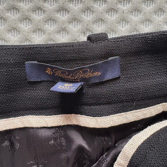 Brooks Brothers x Loro Piana Wool Pencil Skirt 2 2P Black Silk Academia Career - Picture 5 of 7